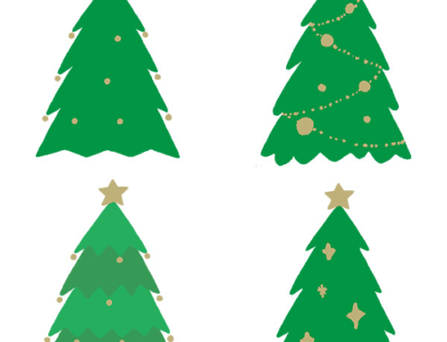 シンプルなクリスマスツリー（緑色）のイラスト