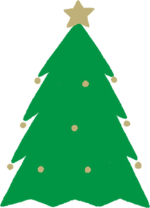 シンプルなクリスマスツリーのイラスト1