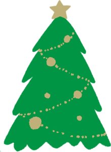 シンプルなクリスマスツリーのイラスト2